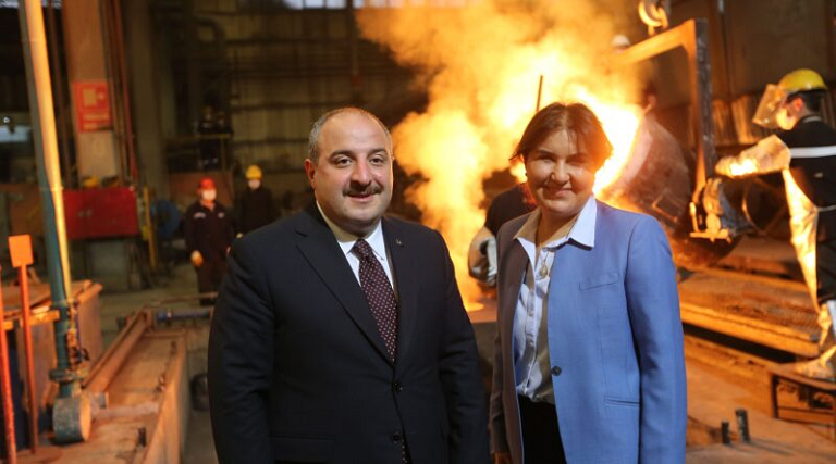 Sanayi ve Teknoloji Bakanı Mustafa Varank Gedik Kaynak, Döküm ve Vana Üretim Tesislerini Ziyaret Etti